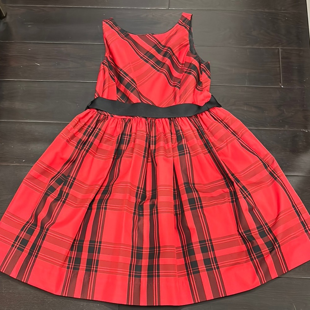 Polo Red Plaid Kids Dress with Ribbon bow